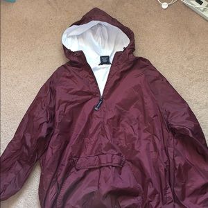 Burgundy Pullover Windbreaker